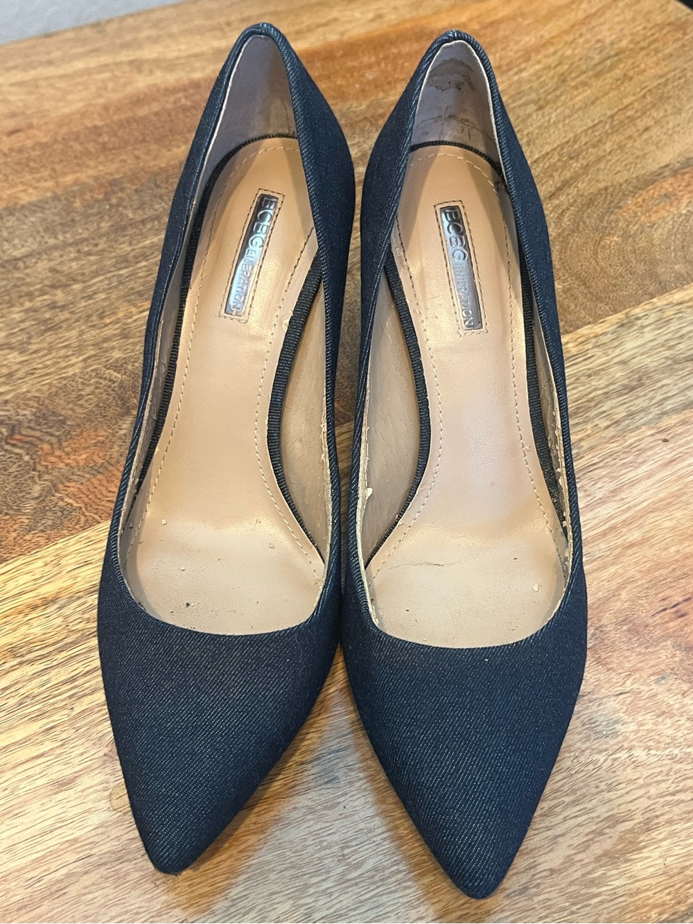 Classic Denim Pointed-Toe High Heels
